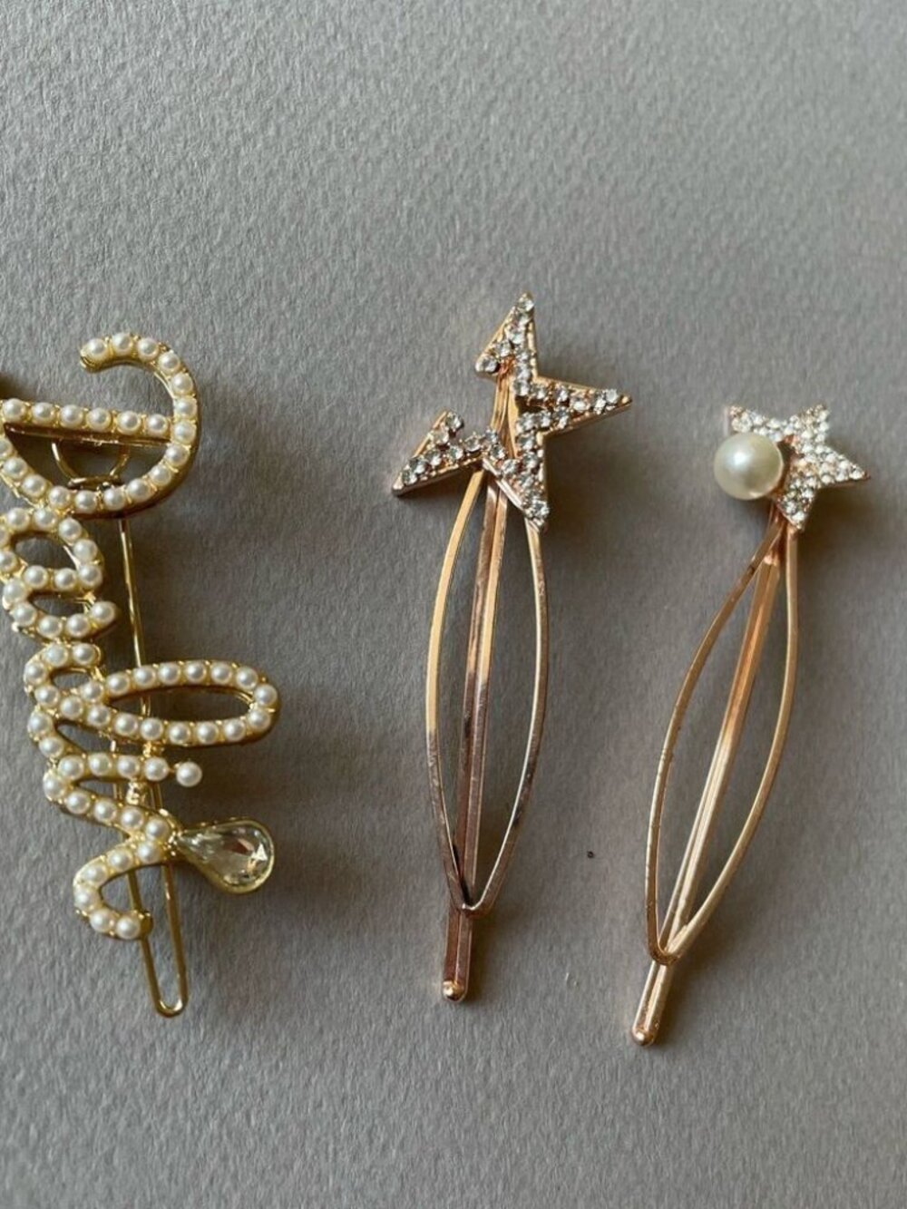 ElegantPearl and Star Hair Clips SetM359